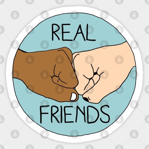 Real Friends Fist Bump Sticker by Uqhkenzie